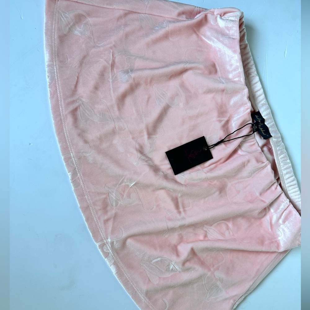 Baby Phat Pink Velvet Skirt Y2K Mini Skirt Butterfly Pattern New with Tags - Picture 7 of 7